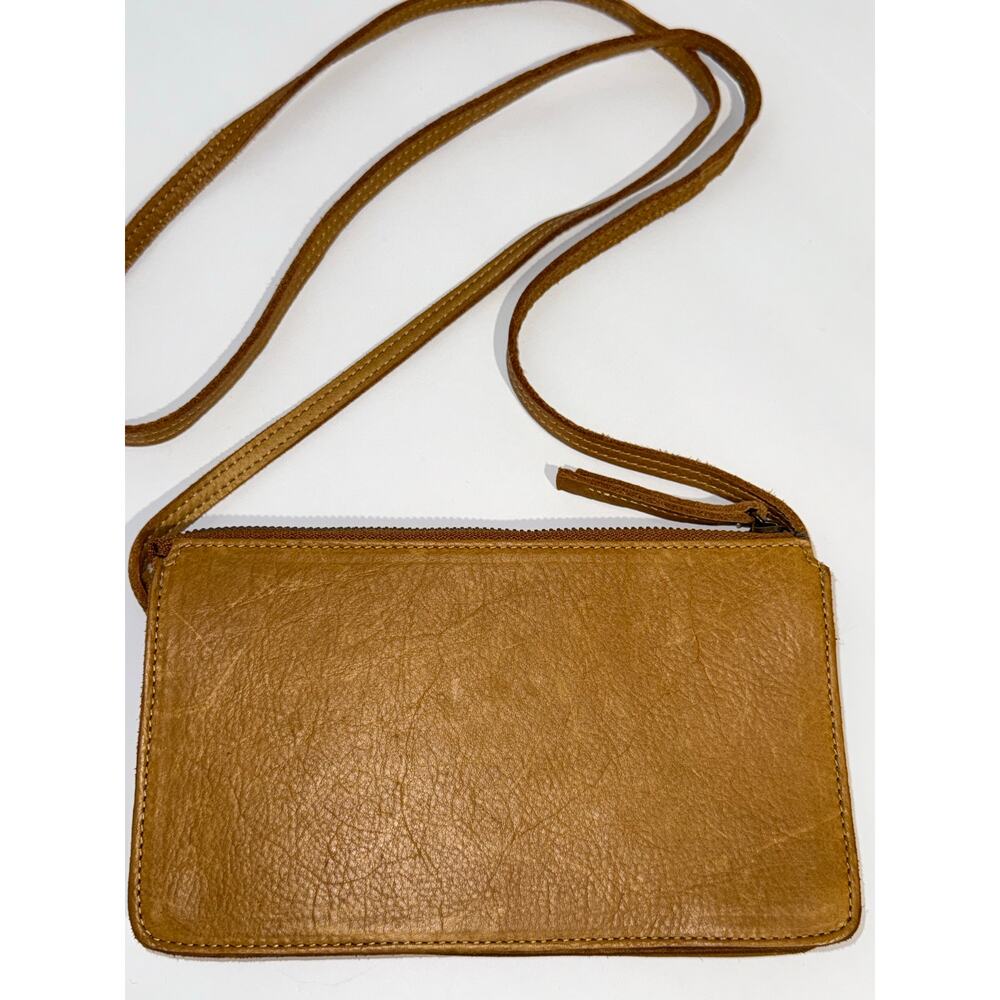 American Leather Co Small Cognac Brown Soft Leather Handbag Crossbody - Picture 5 of 9
